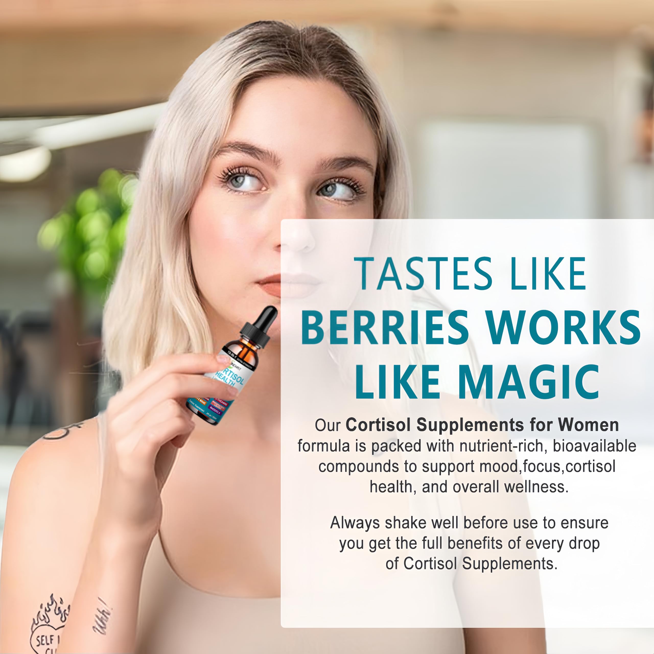 Product image showing dropper with clear liquid against neutral background