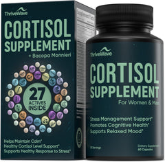 Cortisol supplements bottle for women and men