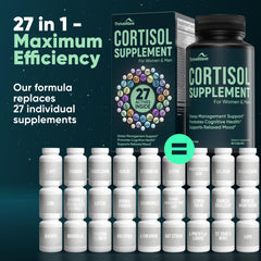 Natural cortisol support supplement on display
