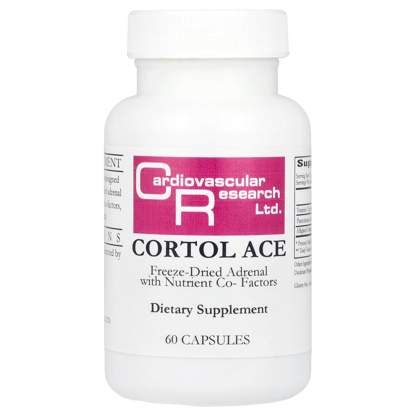 Cardiovascular Research Cortol Ace white bottle front view