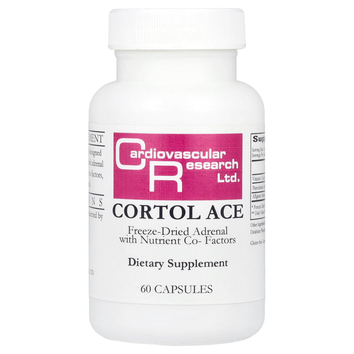 Cardiovascular Research Cortol Ace white bottle front view