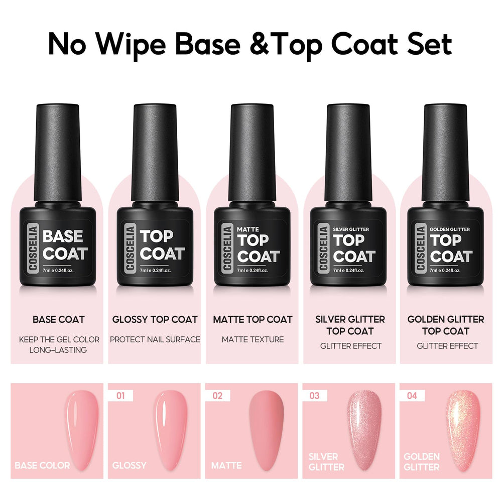 COSCELIA glossy top coat adds lasting shine and sleek surface