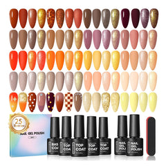 COSCELIA nude brown gel nail polish set in a versatile palette for elegant looks