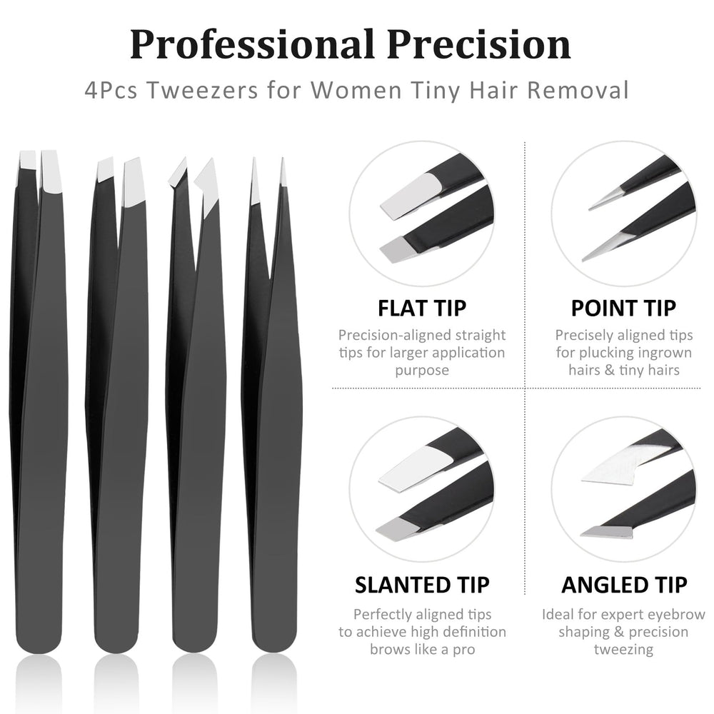 COSHAYSOO slanted-tip tweezers closeup for comfortable ingrown hair work