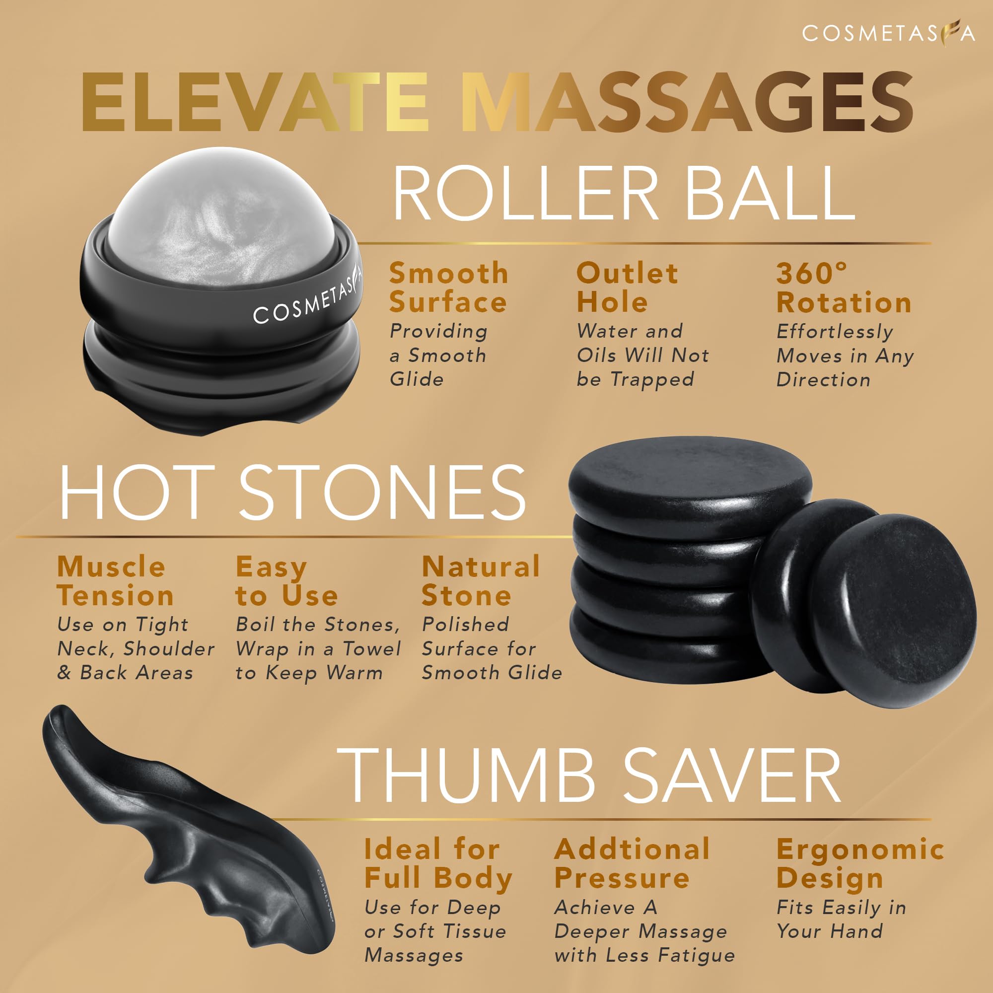 360-degree massage roller ball for smooth gliding