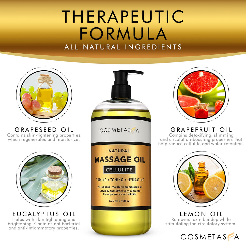 Close-up of grapeseed oil and essential oils