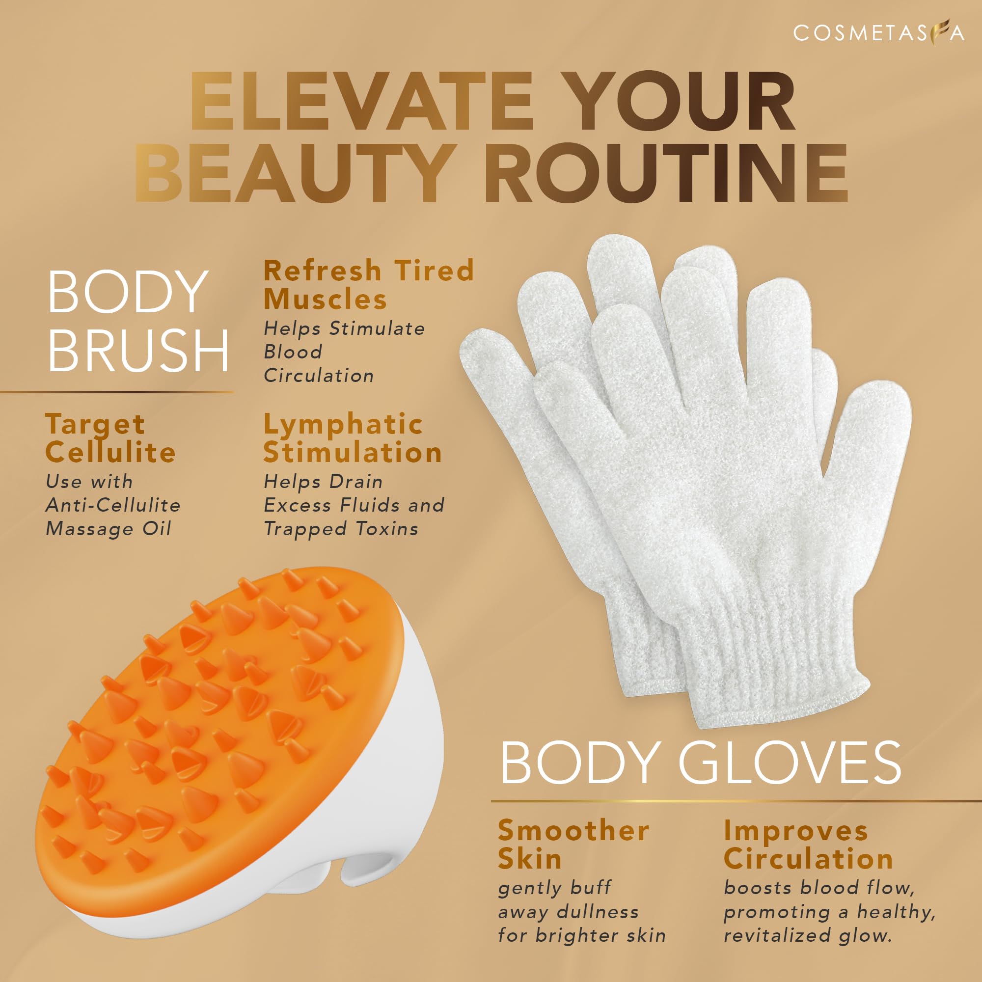 White exfoliating gloves for body exfoliation