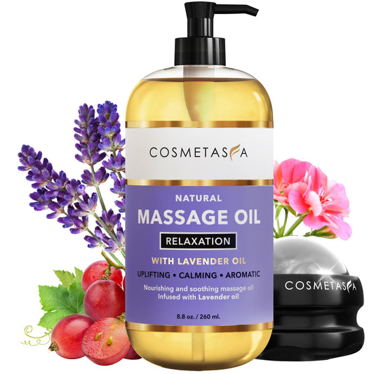 Cosmetasa Lavender Massage Oil bottle with roller