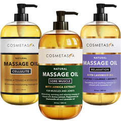 Cosmetasa Arnica & Peppermint massage oil bottle for sore muscles