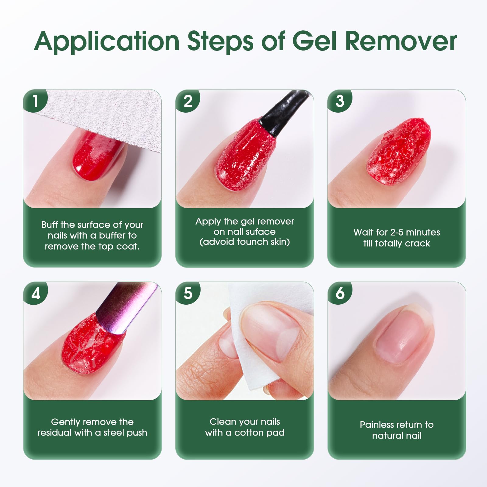 Nails after removal with clean, ready-for-polish base