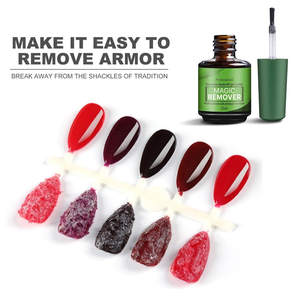 Nail waiting for gel removal after application for 2-3 minutes