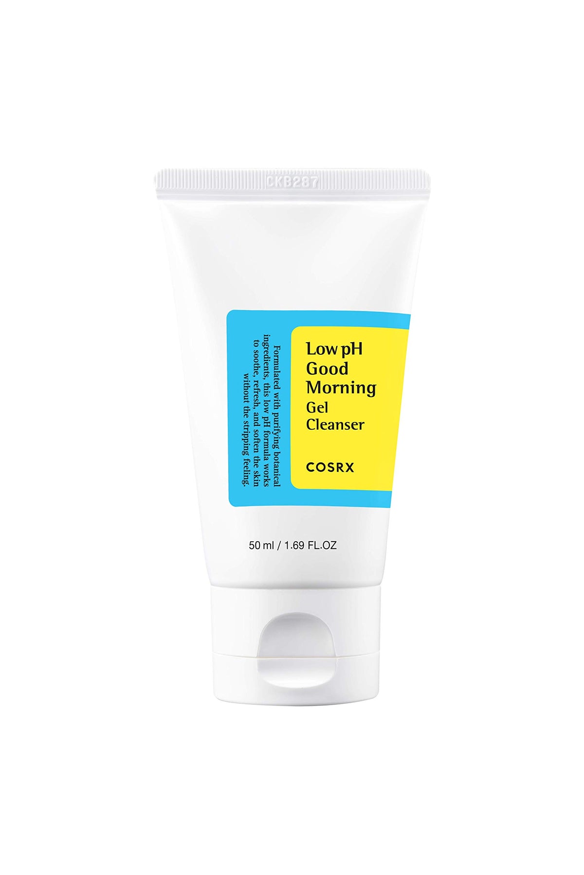 COSRX Low pH Good Morning Gel Cleanser travel bottle; gentle cleansing for sensitive and acne-prone skin.