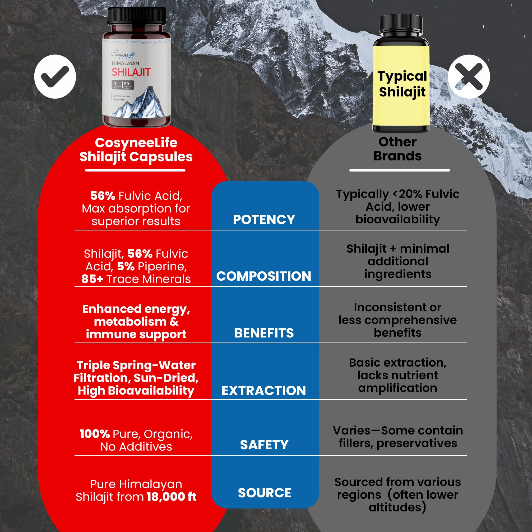 Close-up of Shilajit capsules in hand
