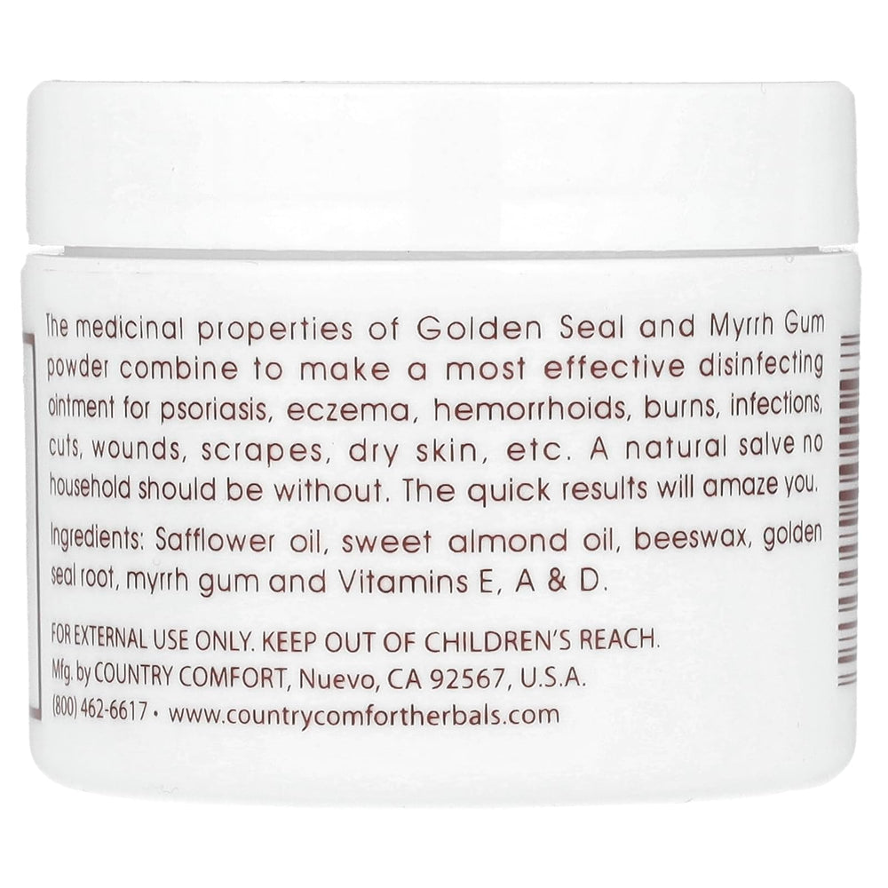 Close-up of Goldenseal and Myrrh herbal ingredients for topical use