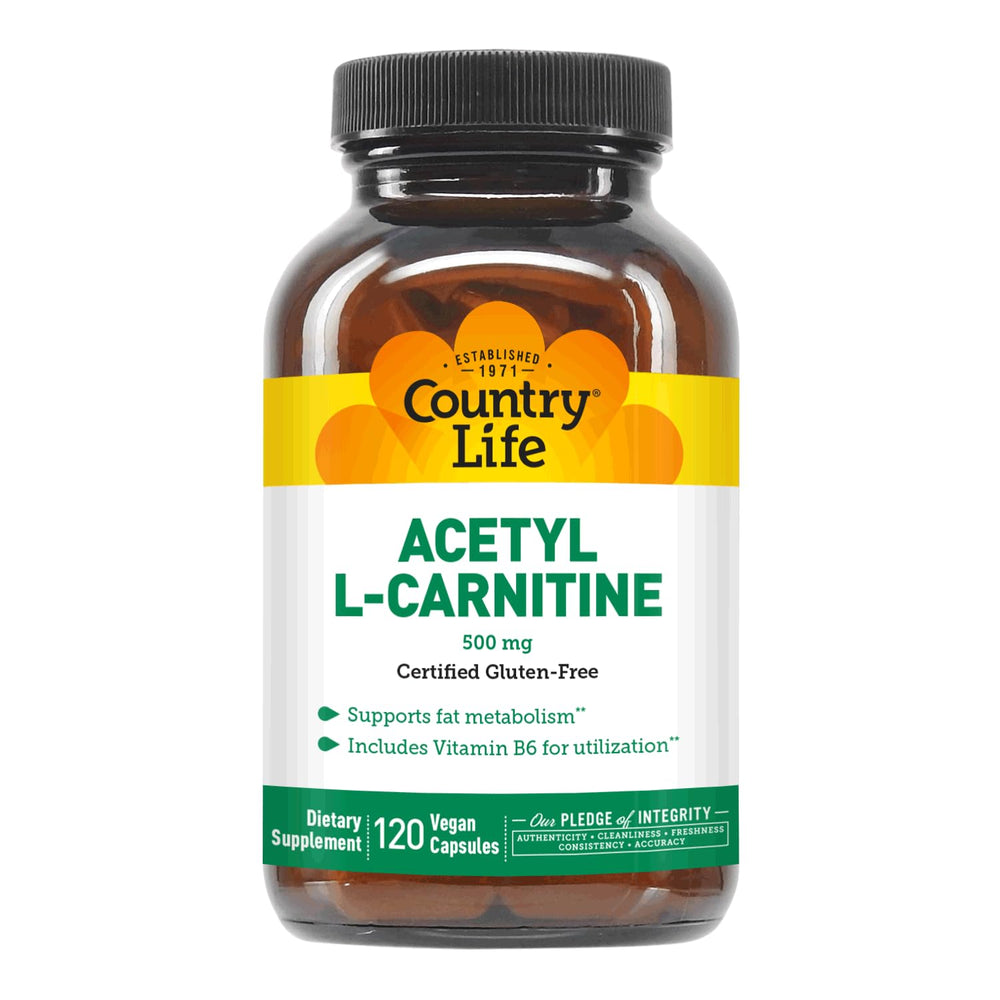 Country Life Acetyl L-Carnitine 500 mg with Vitamin B6 - 120 vegan capsules