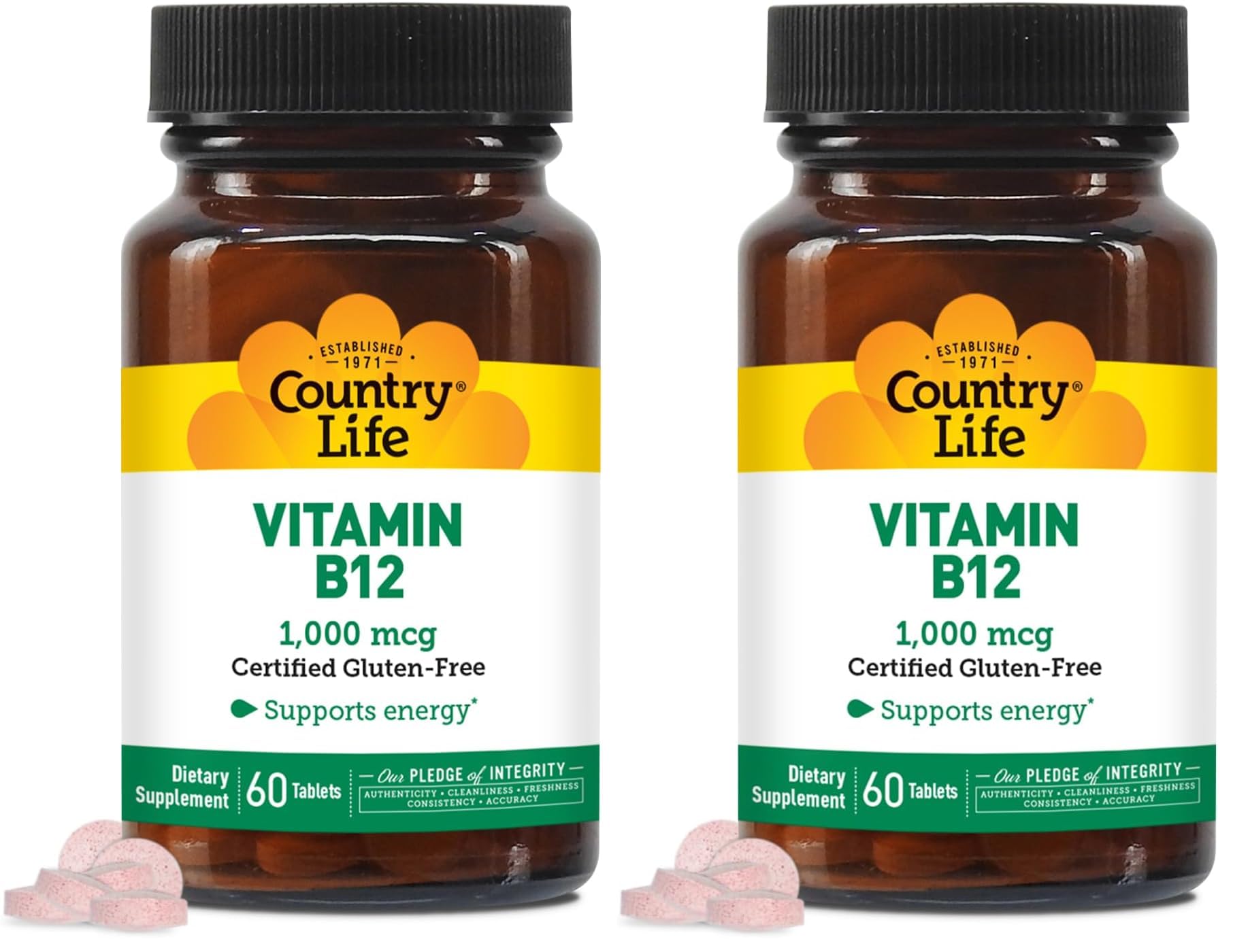 Country Life Vitamin B12 1000 mcg bottle – front view