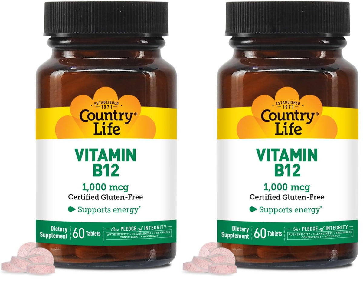 Country Life Vitamin B12 1000 mcg bottle – front view