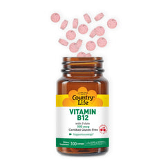 Side view of Country Life B12 with Folate 2-pack retail packaging