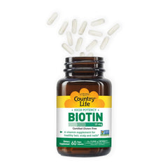Ingredients list for Country Life Biotin 10,000 mcg supplement