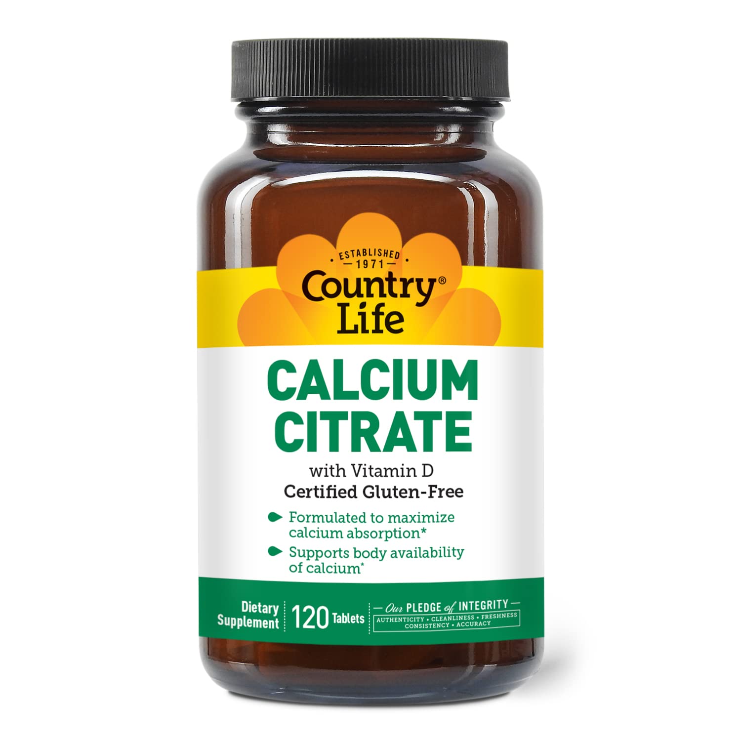 Calcium Citrate + Vitamin D supplement bottle close-up