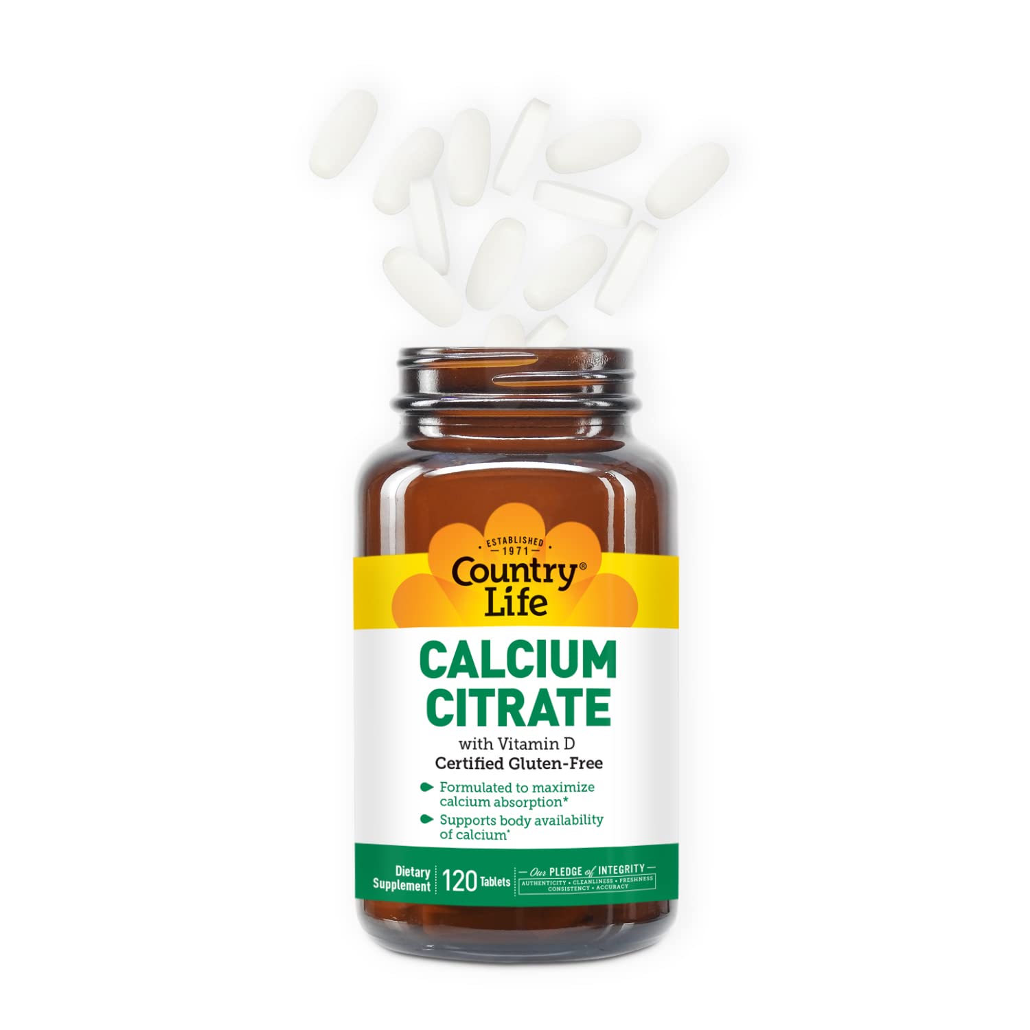 Ingredient list showing calcium citrate and vitamin D