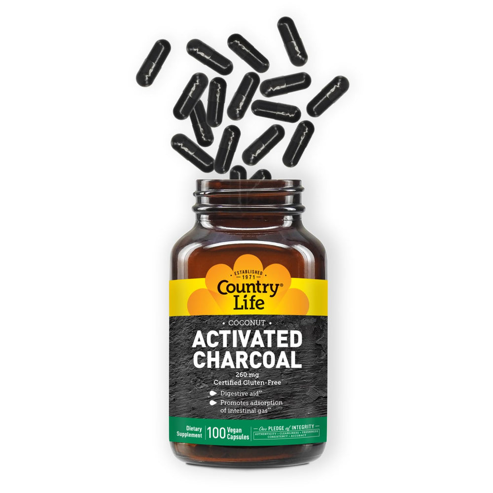 Quality assurance badge for Country Life charcoal supplement