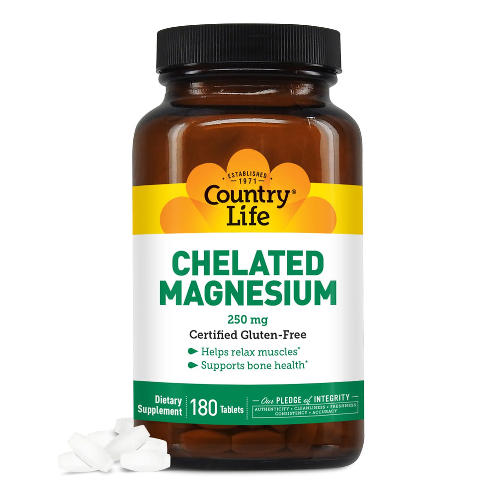Country Life Chelated Magnesium 250 mg bottle