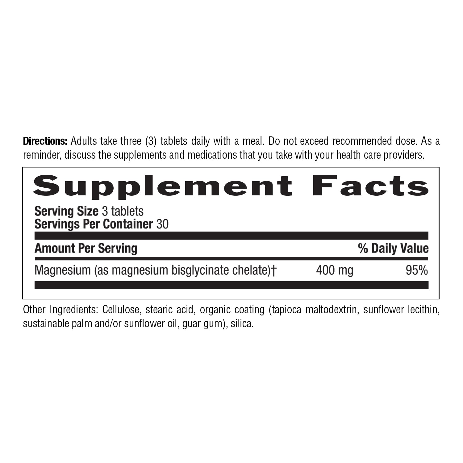 Country Life Chelated Magnesium Glycinate 400mg bottle