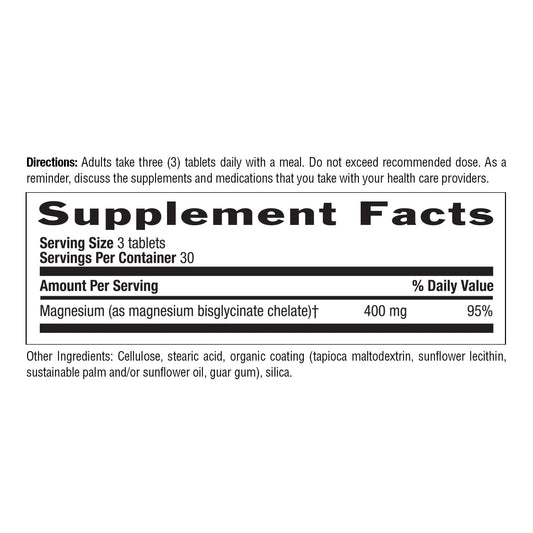 Country Life Chelated Magnesium Glycinate 400mg bottle