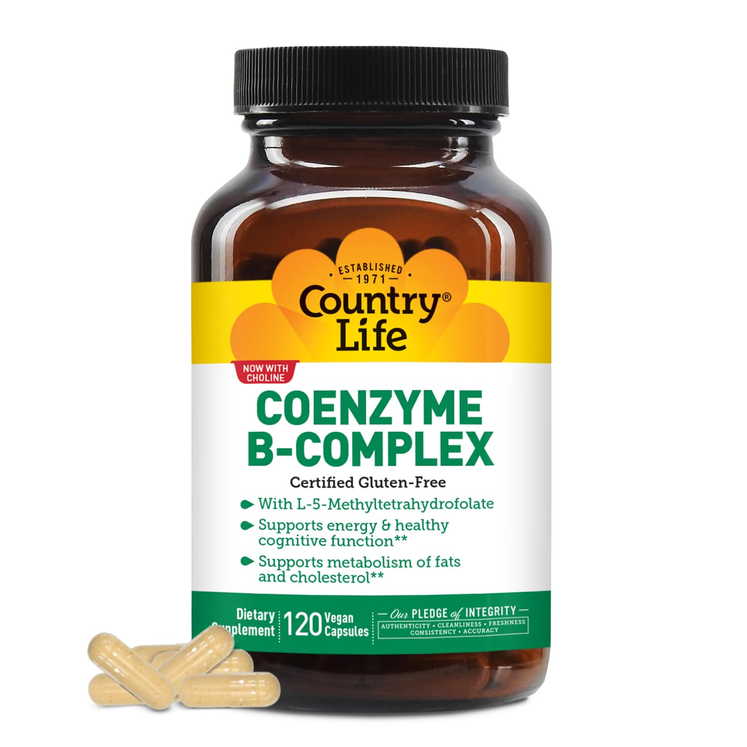 Country Life Coenzyme B-Complex 120 capsules bottle label