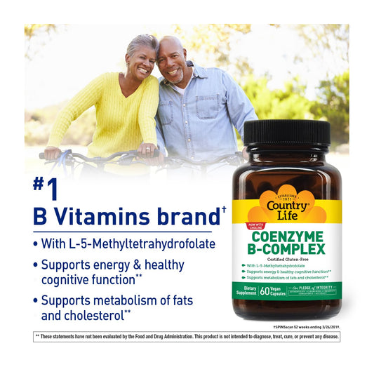 Close-up of Country Life Coenzyme B-Complex bottle label