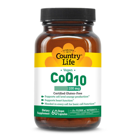 Country Life Simply CoQ10 100mg vegan softgels bottle - hero image