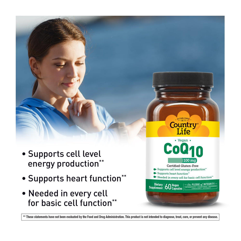 Gluten-free certification label for CoQ10 supplement