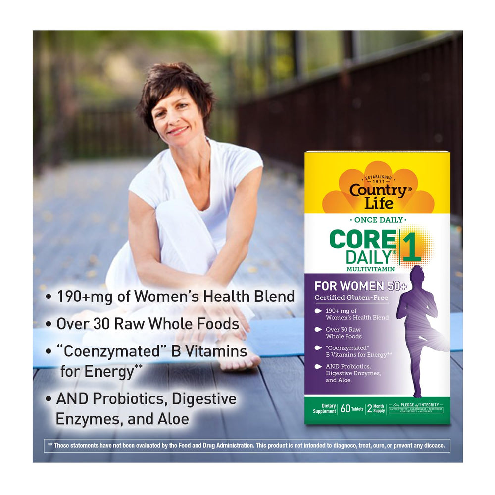 Probiotic blend, digestive enzymes, cranberry blend and other ingredients in Country Life CORE Daily-1