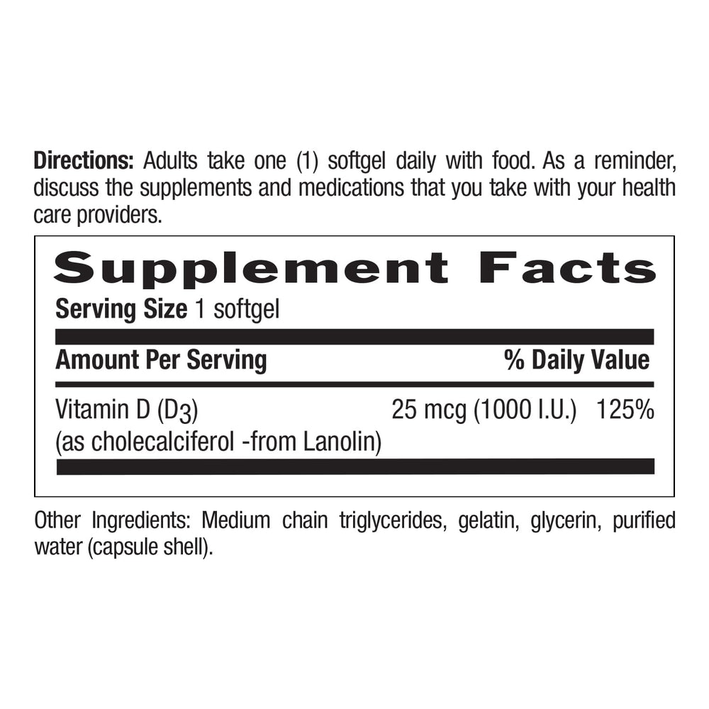 Country Life Vitamin D3 bottle label close-up