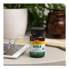 Country Life DHEA packaging and bottle on white background