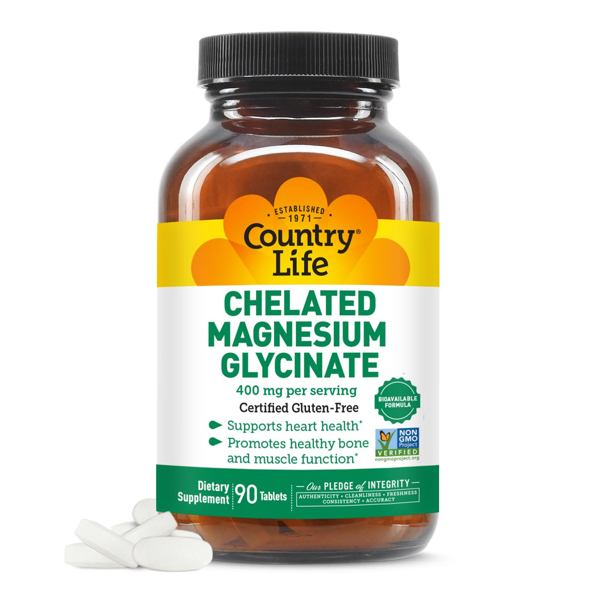 Country Life Magnesium Glycinate 400mg label