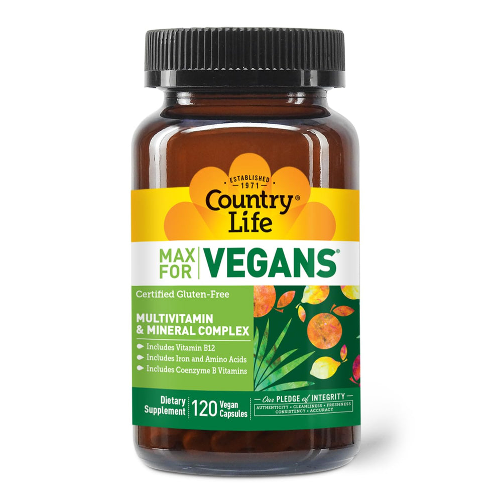 Country Life Powder Country Life Max for Vegans - 120 Vegan Capsules - Daily Multivitamins ...