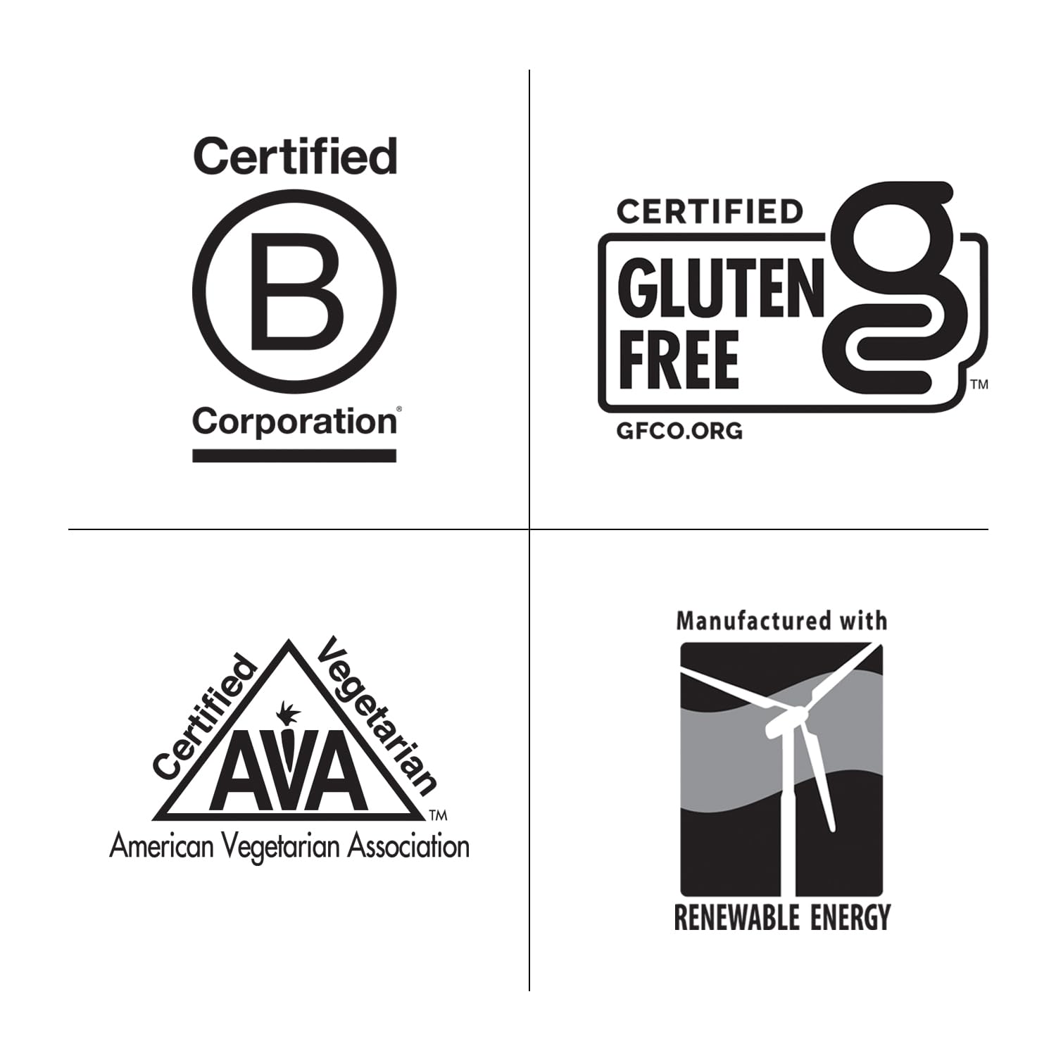 Wheat, soy, milk free and no artificial colors icons