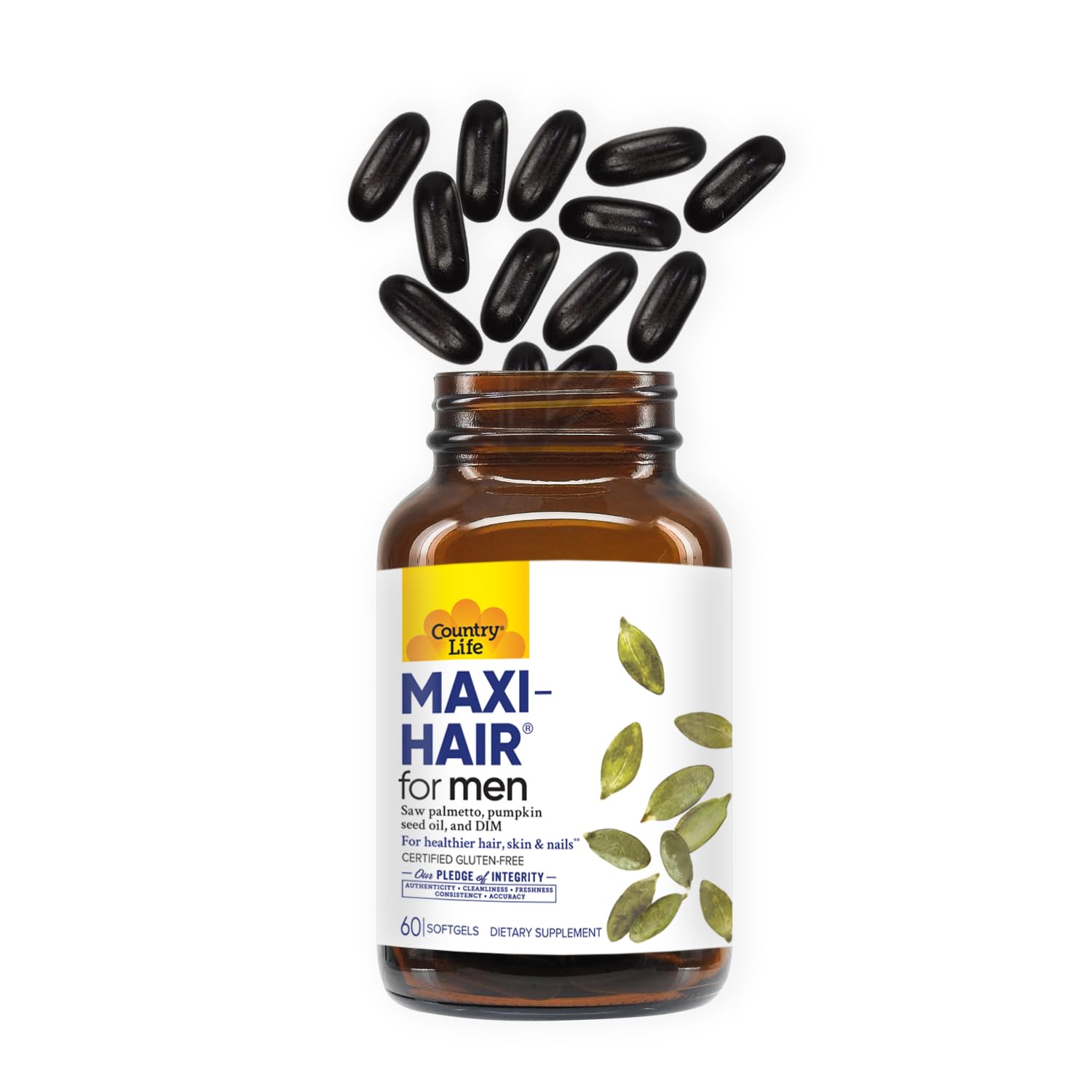 Country Life Maxi-Hair for Men product packaging on a shelf