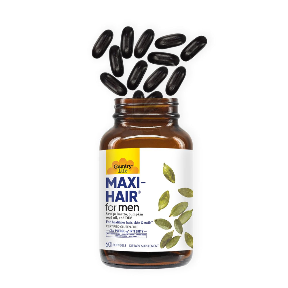 Country Life Maxi-Hair for Men product packaging on a shelf