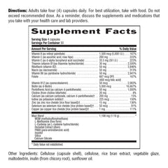 Close-up of Maxi-Hair Plus Biotin bottle label with product information