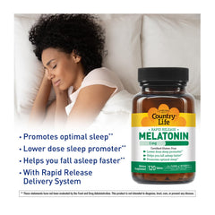 Country Life Melatonin Sleep Aid 1mg product label and packaging