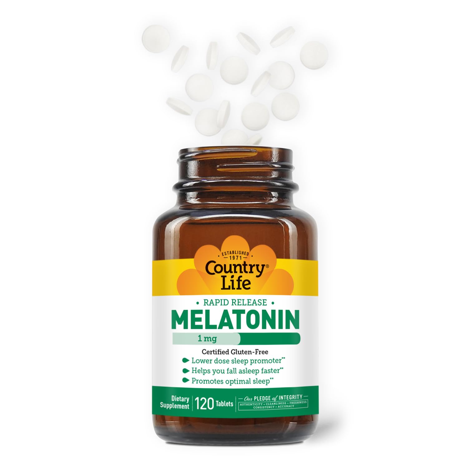 Close-up of melatonin 1mg rapid-release tablets dissolving