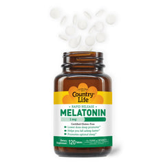 Close-up of melatonin 1mg rapid-release tablets dissolving