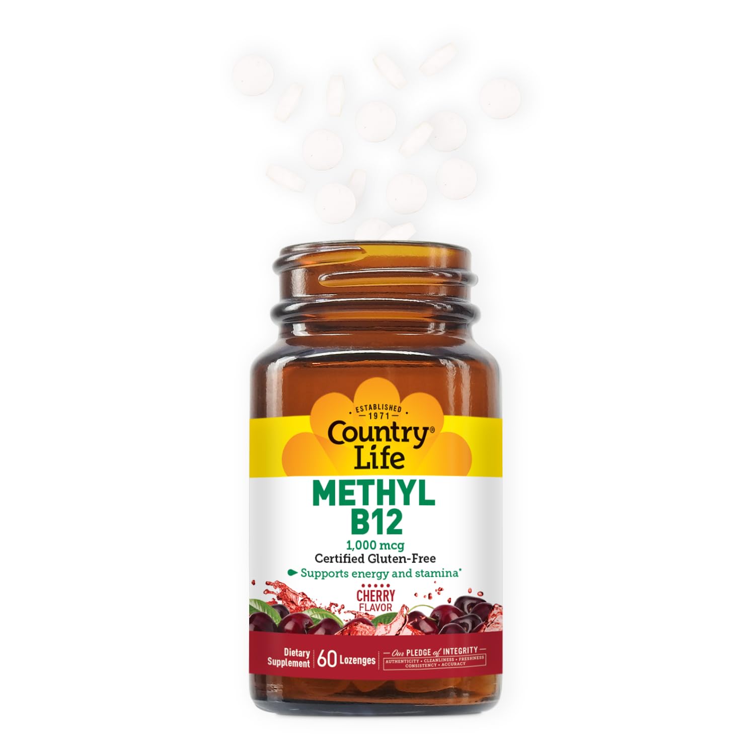 Methyl B-12 Capsules bottle with capsules visible