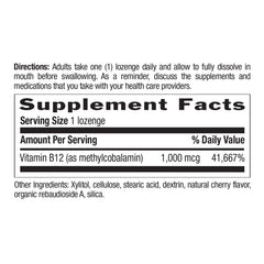 Back of label showing supplement facts