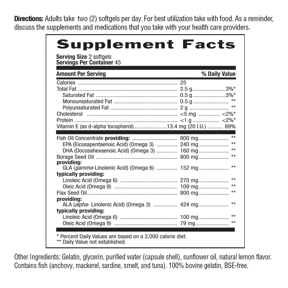 Sourcing information for fish oil and plant oils