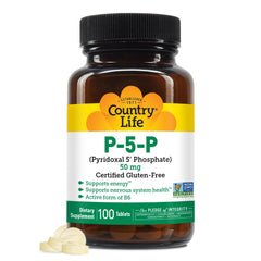 Front view of Country Life P-5-P Vitamin B6 bottle