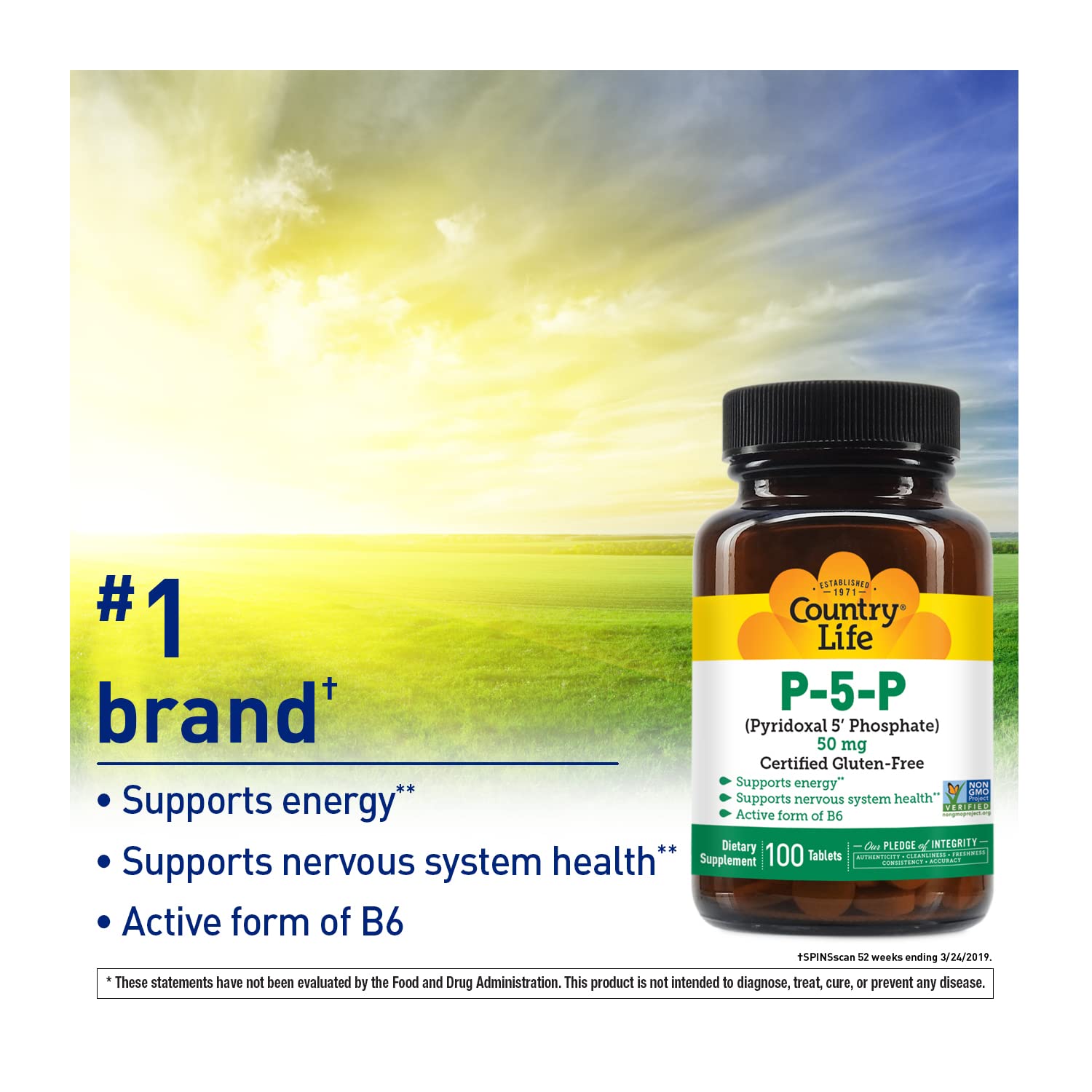 Ingredients label for Country Life P-5-P Vitamin B6